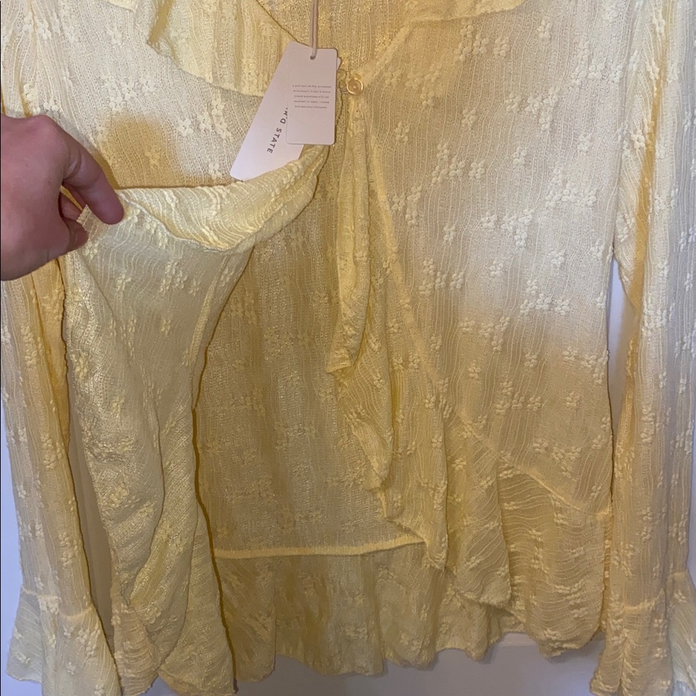 Altar'd State Soft Yellow Ruffle Blouse - Picture 3 of 6